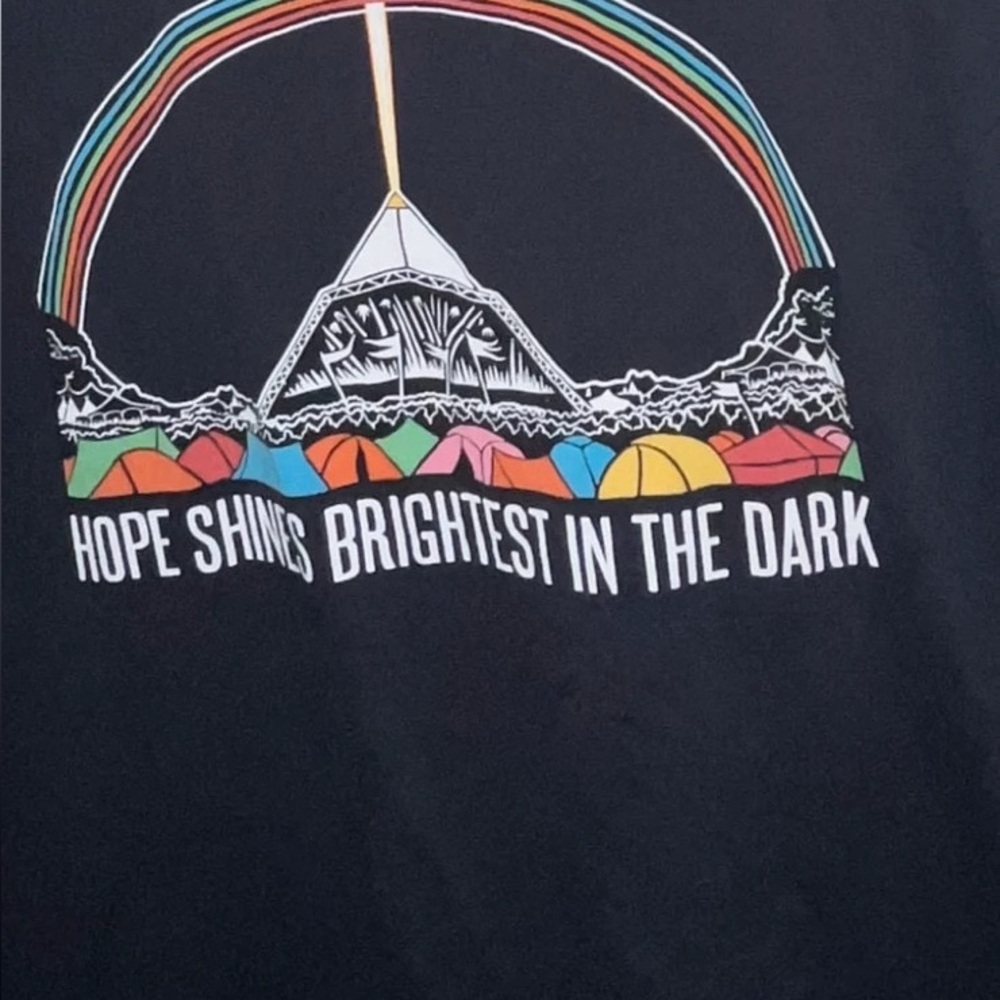 Black Graphic Tee with Colorful Design